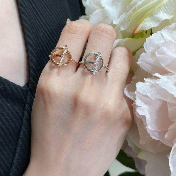 18K Echappee Diamond H Ring - 图片 3
