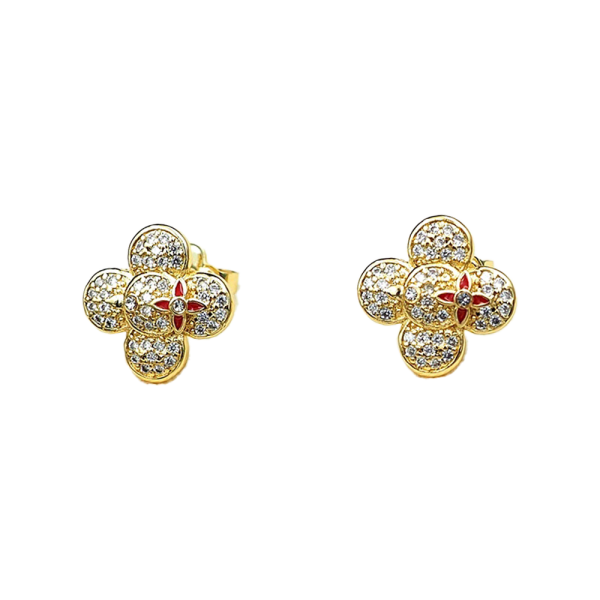 18k Louis Vivienne Diamond Earrings