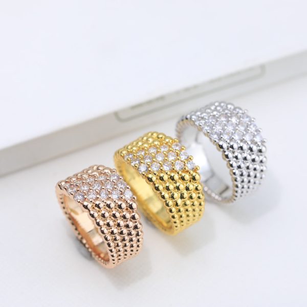 18K Perlée Diamonds Five Rows Ring - 图片 5