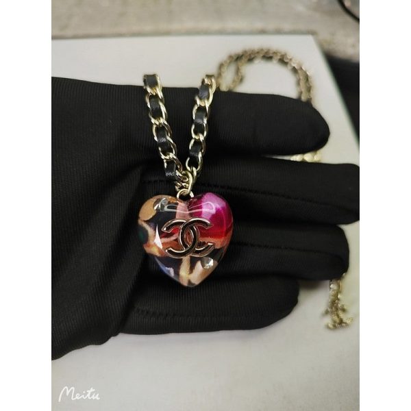 18K CC Heart Pendant Necklace - 图片 2