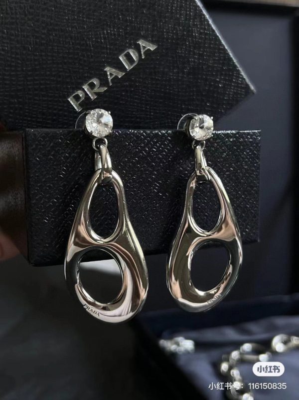 18K Pra Inverted Triangle Earrings - 图片 4