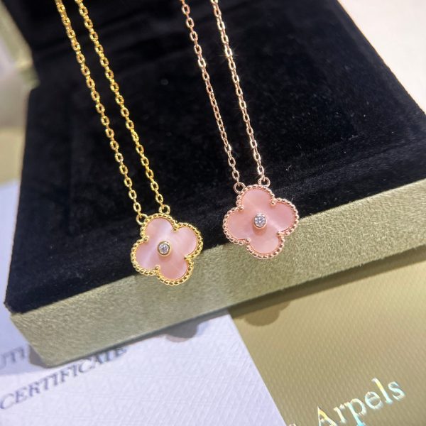 18K Sweet Alhambra Pink Clover Necklace - 图片 2