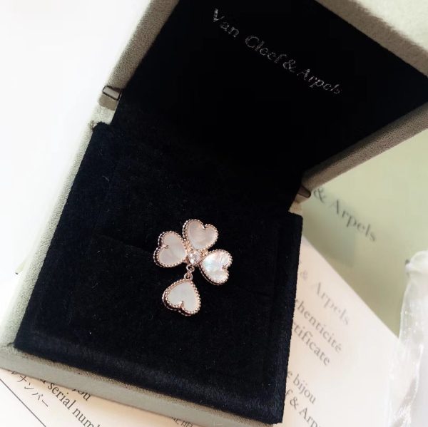 18K Sweet Alhambra Effeuillage Pearls Ring - 图片 7