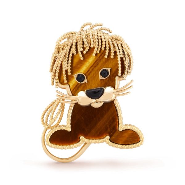 18K Lucky Animals Lion Clip Brooch