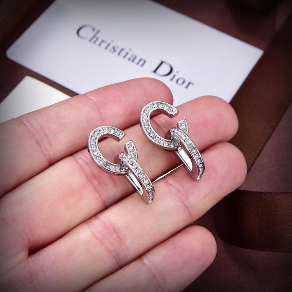 18K CD Lock Earrings - 图片 2