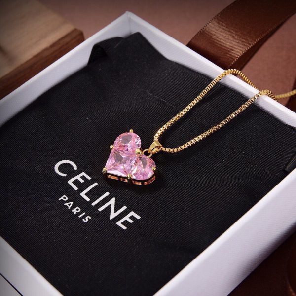 18K Triomphe Pink Heart Crystal Necklace - 图片 4