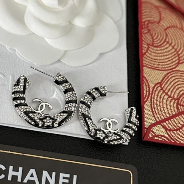 18K CC Black Diamonds Earrings - 图片 3