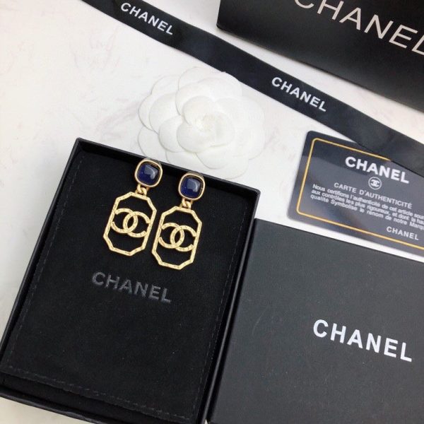 18K CC Perfume Bottle Earrings - 图片 2