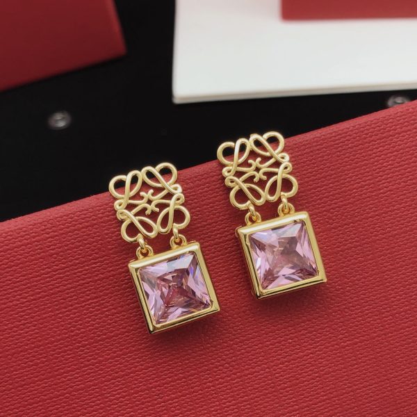 18K Anagram Crystal Earrings - Image 4