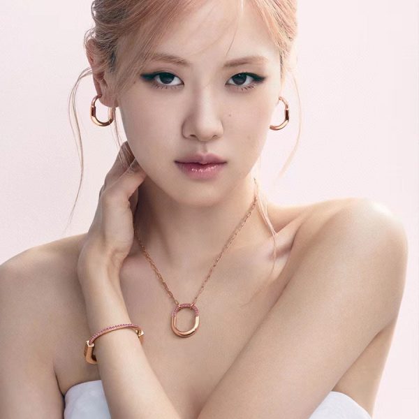 18K T Lock Pink Pavé Diamonds Necklace - 图片 3