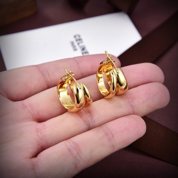18K Triomphe Formes Abstraites Hoops Earrings - 图片 2