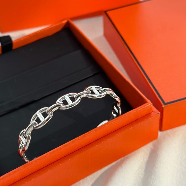 18K Chaine Open Cuff H Bracelet - 图片 2