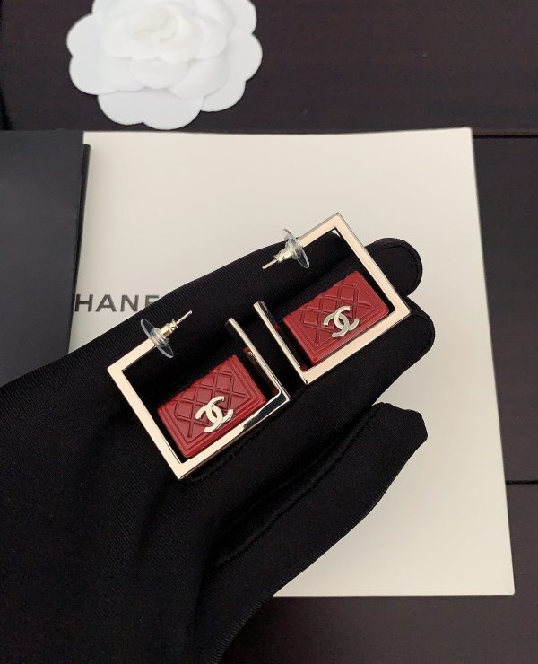 18K Red Bag Pendant Earrings - 图片 2