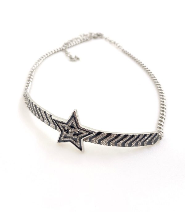 18K CC Star Diamonds Necklace - 图片 2