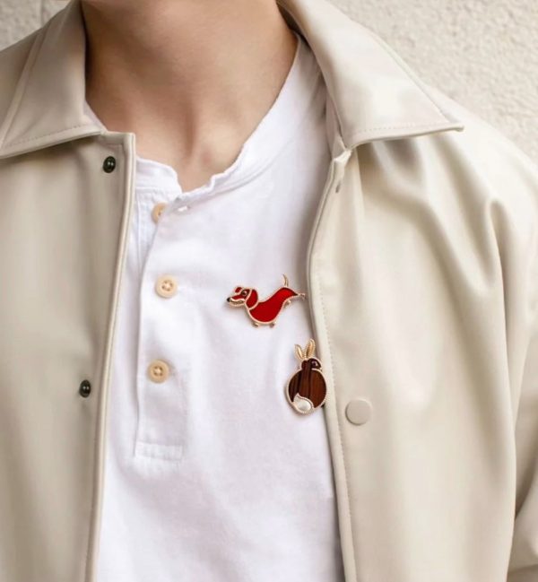 18K Lucky Animals Dachshund Clip Brooch - 图片 2