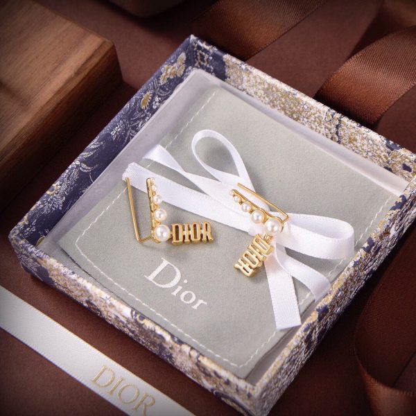 18K CD Revolution Resin Pearls Earrings - 图片 2