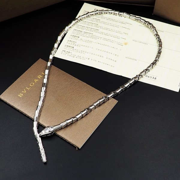 18K BV Serpenti Viper Demi-Pavé Diamonds Necklace - 图片 3
