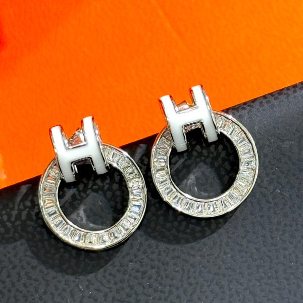 18K Clic H Diamond Earrings - 图片 2