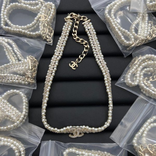 18K CC Pearls Chain Necklace