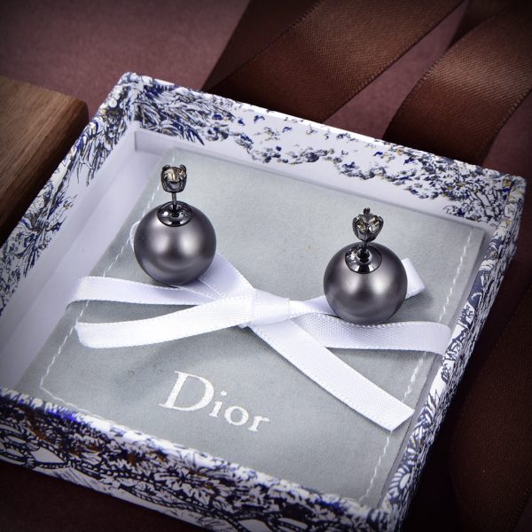 18K CD Tribales Black Resin Pearls Earrings - 图片 5
