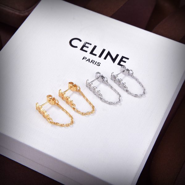18K Triomphe Chain Earrings - Image 3