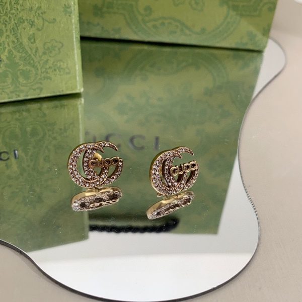 18K Double G Logo Diamonds Earrings - 图片 8
