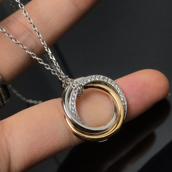 18K Trinity Diamonds Necklace - 图片 5