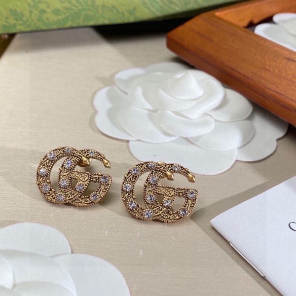18K Double G Crystals Earrings - 图片 7