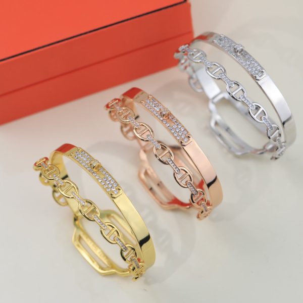 18K Kelly Double Tour Diamond H Bracelet - 图片 7