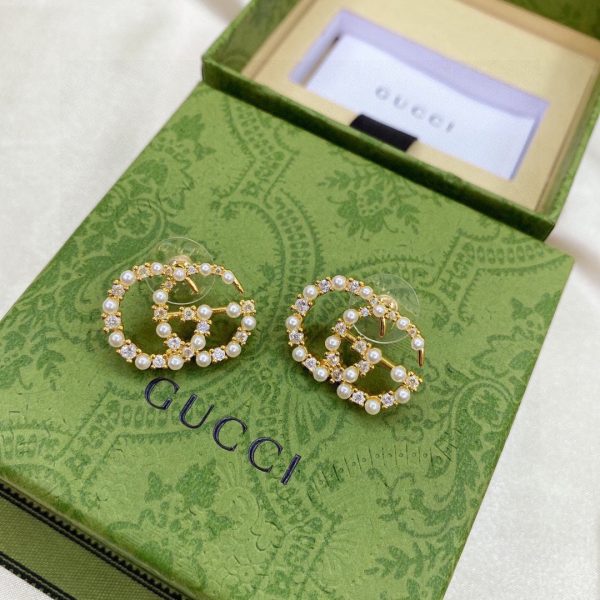 18K Double G Pearls Earrings - 图片 5