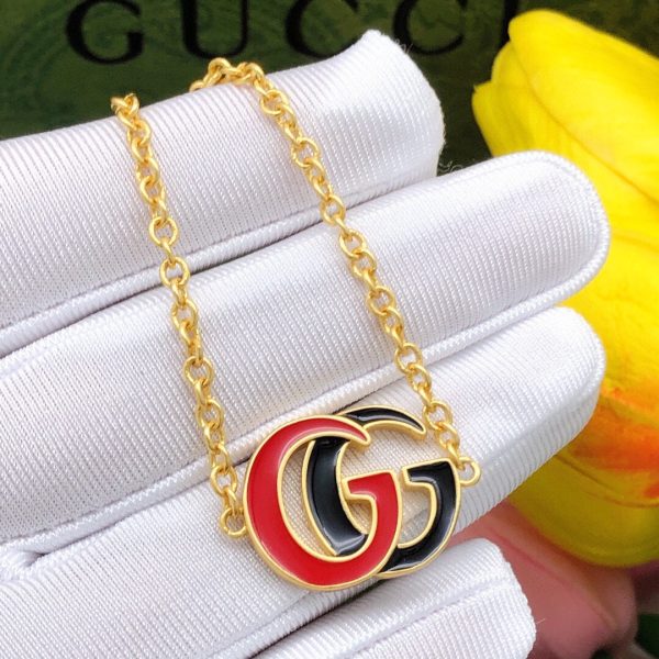 18K Double G Pink & Black Logo Bracelet - 图片 2