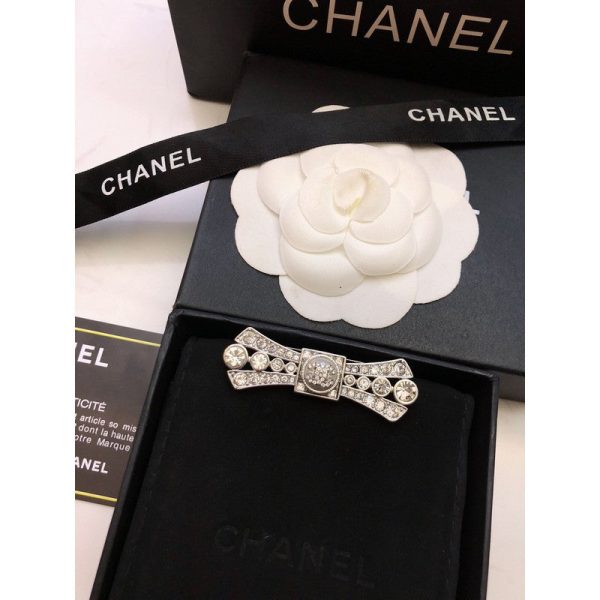 18K CC Bow Tie Diamond Brooch - 图片 2