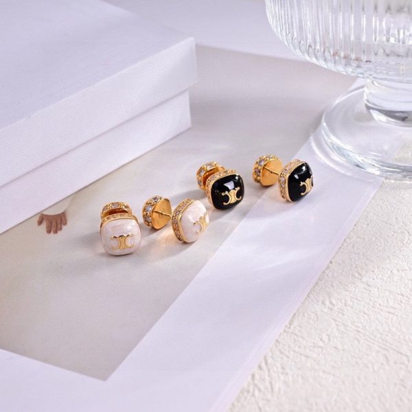 18K CE Color Square Earrings - Image 4