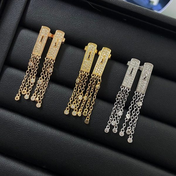18K Her Kelly Gavroche Full Diamond Earrings - 图片 2