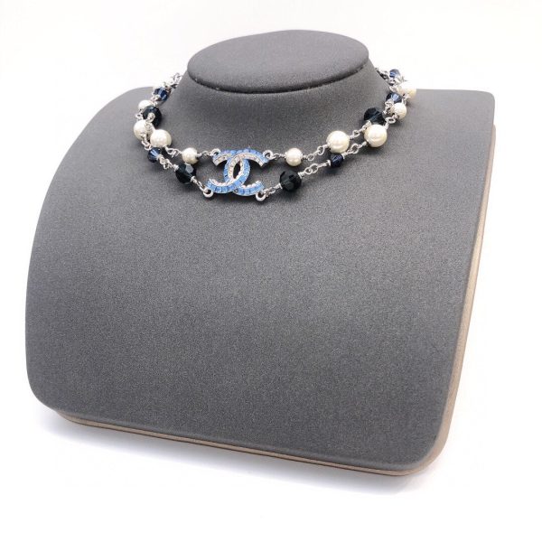 18K CC Blue Resin Necklace - Image 3