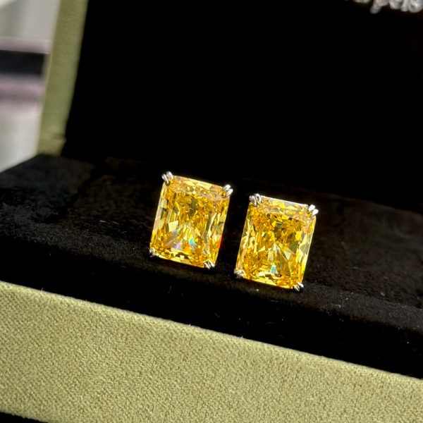 18K T Yellow Crystal Earrings - 图片 8