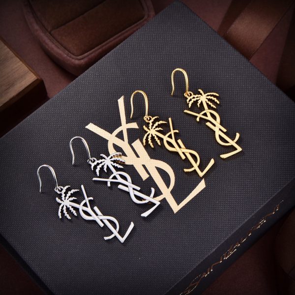 18K Saint Monogram Palmier Statement Earrings - 图片 6