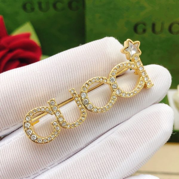 18K Double G Diamonds Brooch - Image 2