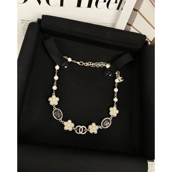 18K CC Black & Orange Crystal Choker Necklace - 图片 3