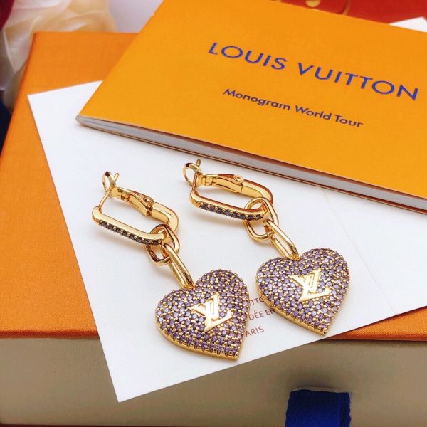 18K Louis Heart Diamond Earrings - 图片 2