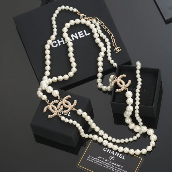 18K CC Long Pearls Necklace - 图片 2