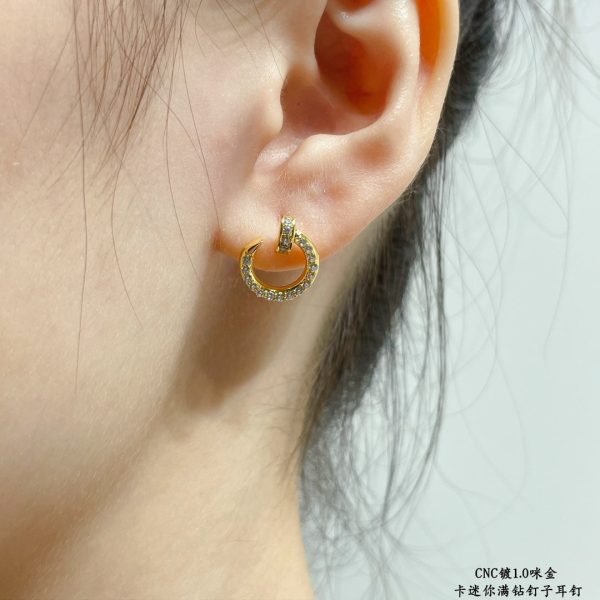 18K Juste Un Clou Diamonds Earrings - 图片 3