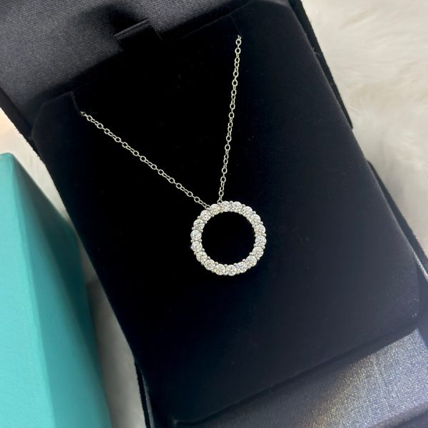 18K T Circle Diamonds Necklace - 图片 2