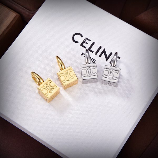 18K Triomphe Box Hoops Earrings - Image 4