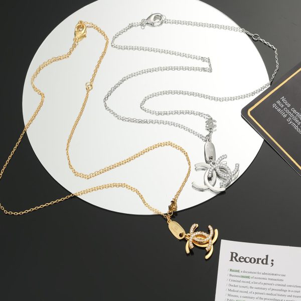 18K CC Diamond Long Necklace
