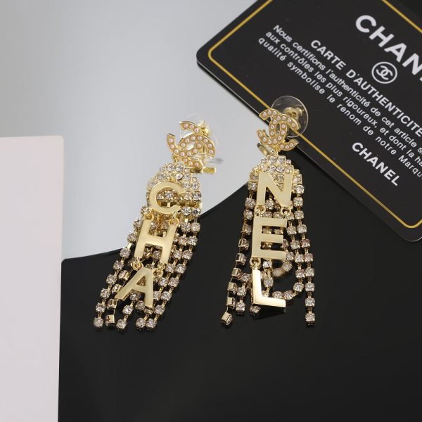 18K CC Letter Earrings - 图片 3