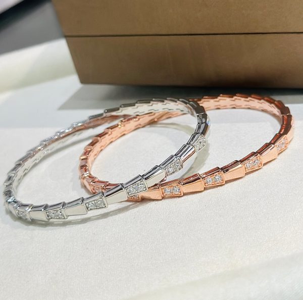 18K BV Serpenti Viper Demi Pave Diamond Bracelet - 图片 6