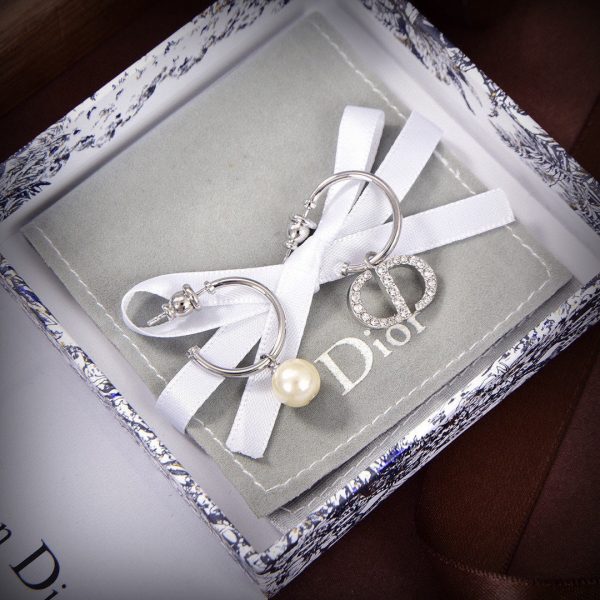 18K Petit CD Pearl Earrings - 图片 3