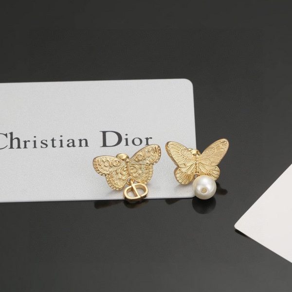 18K CD Butterfly Earrings - 图片 2