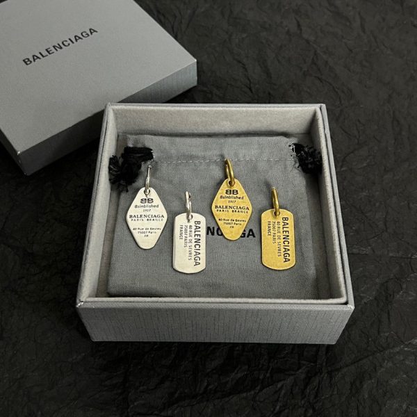 18K BB Plate Earrings - 图片 4